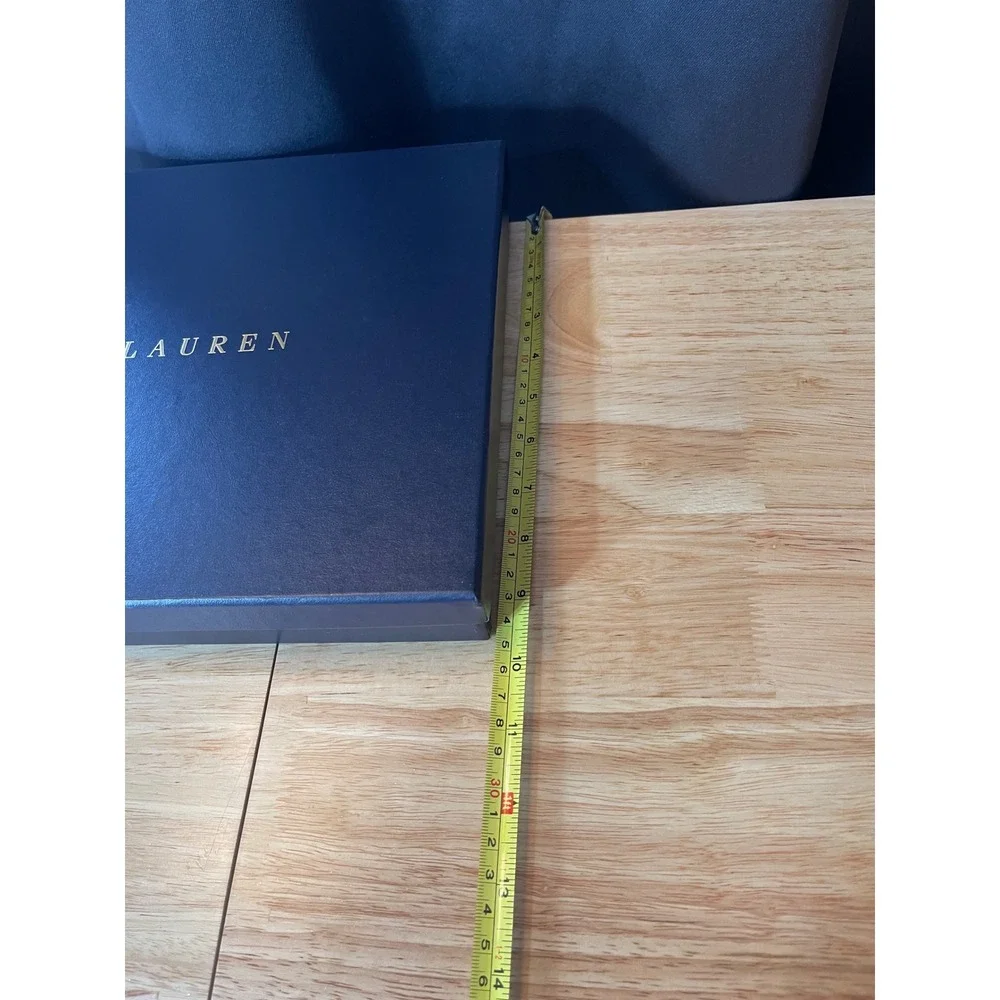 Ralph Lauren Navy Blue‎ Gold Logo Luxury Gift Box Storage 15.5x11.5x2 inch